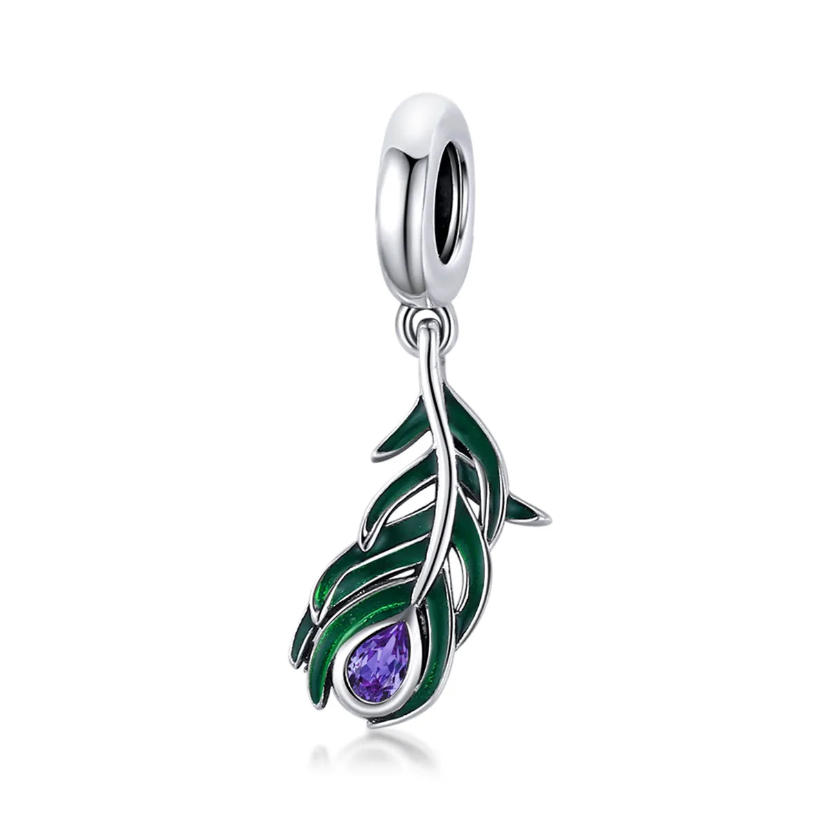 Peacock Feather 925 Silver Charm