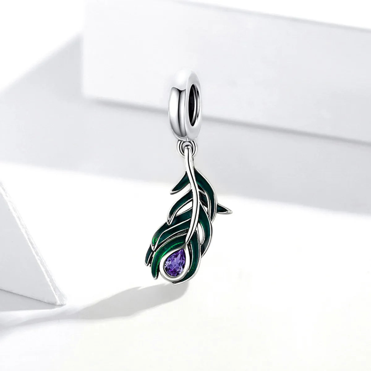 Peacock Feather 925 Silver Charm