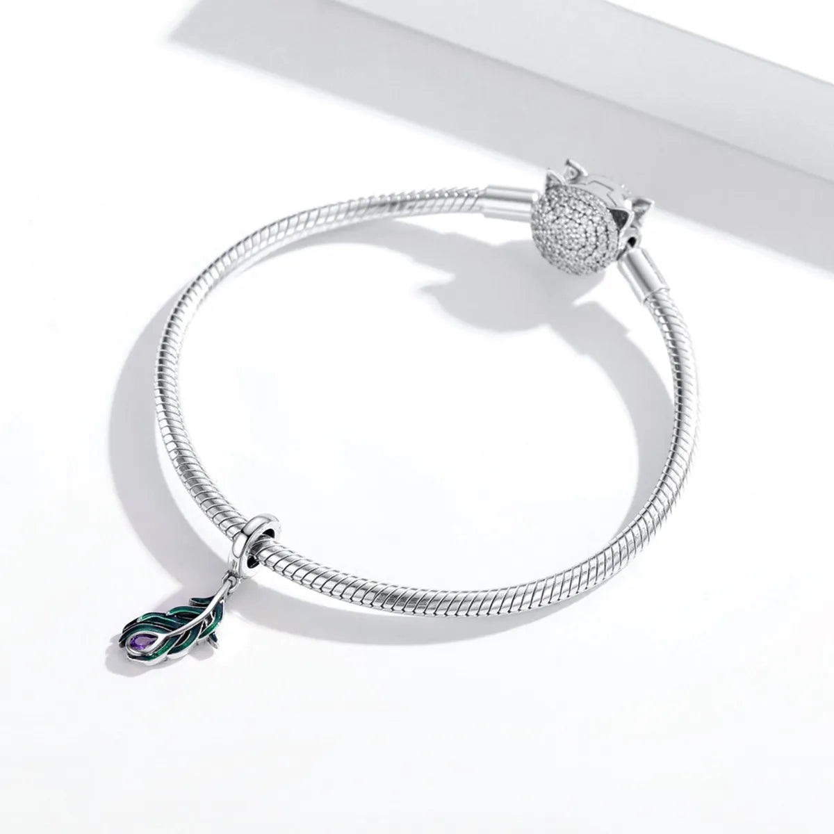 Peacock Feather 925 Silver Charm