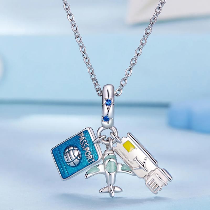 Travel Plane 925 Silver Charm