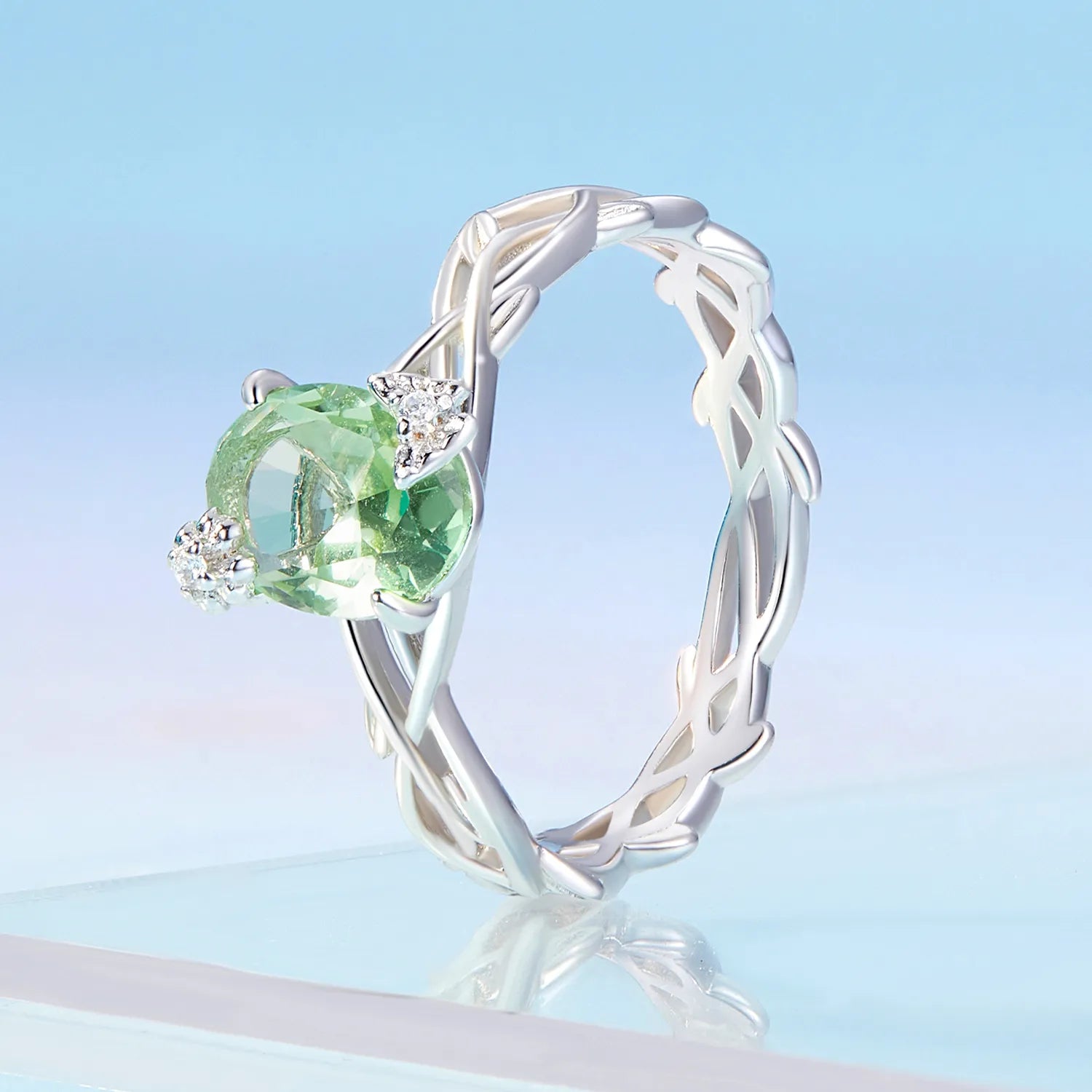 Green Vine 925 Silver Ring