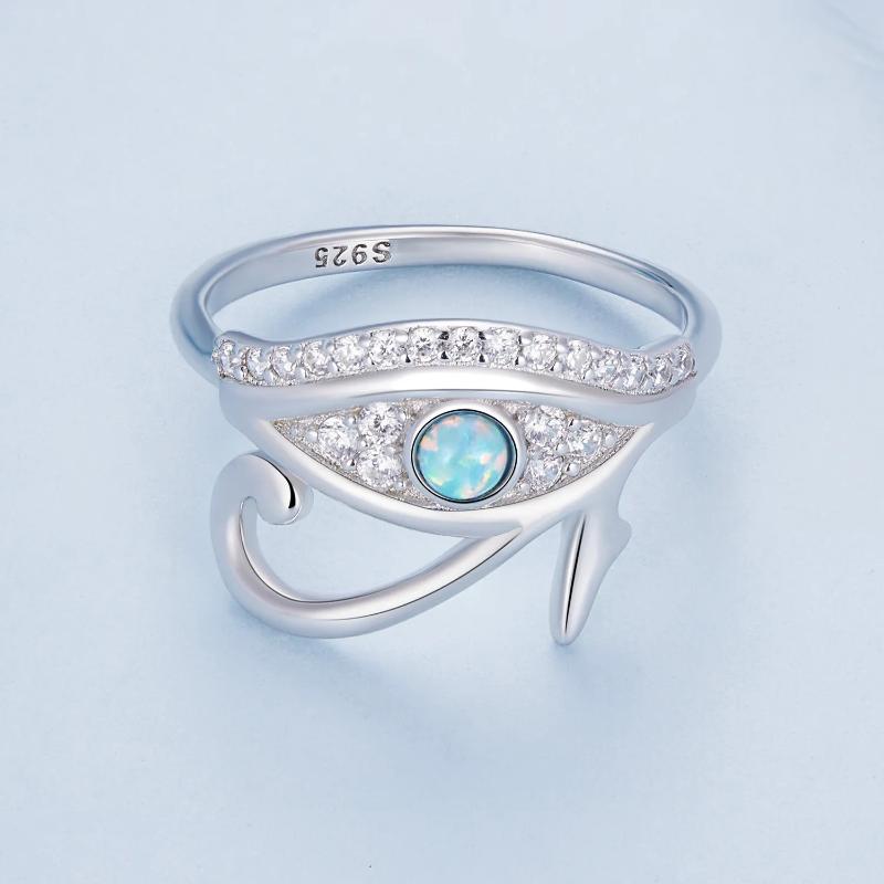 BSR403 - خاتم فضة عيار 925 علي شكل عين حورس