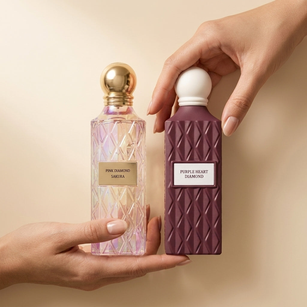 مجموعة عطور نسائية – بينك دايموند ساكورا وبيربل هارت دايموند