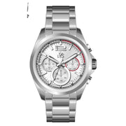 Reys Men's Chronograph Watch – Silver Dial with Silver Stainless Steel Bracelet