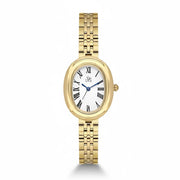 Reys Women's Analog Watch – Gold Stainless Steel Case & Bracelet with White Dial and Roman Numerals