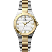 Reys Women's Analog Watch – Gold Dial with Two-Tone Stainless Steel Bracelet