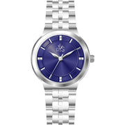 Reys Women's Analog Watch – Blue Dial with Silver Stainless Steel Bracelet