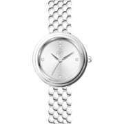 Reys Women's Analog Watch – Silver Dial with Silver Stainless Steel Bracelet
