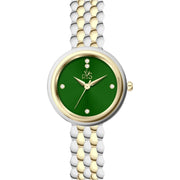 Reys Women's Analog Watch – Green Dial with Silver & Gold Stainless Steel Bracelet