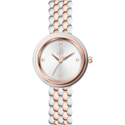 Reys Women's Analog Watch – Silver Dial with Silver & Rose Gold Stainless Steel Bracelet