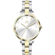 Reys Women's Analog Watch – Silver Dial with Two-Tone Stainless Steel Bracelet
