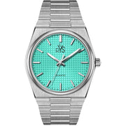 Reys Men's Analog Watch – Tiffany Dial & Silver Stainless Steel Bracelet
