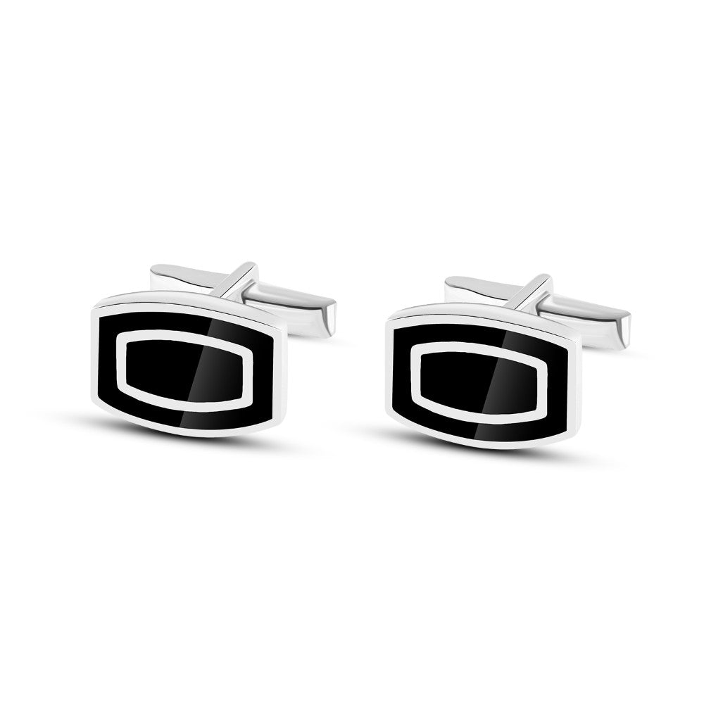 925 Italian silver rectangular button