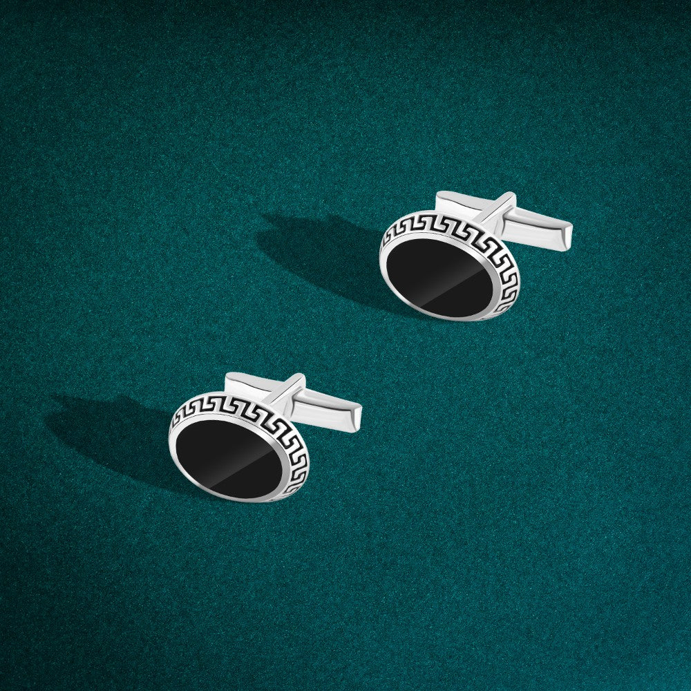 Versace square button, Italian 925 silver
