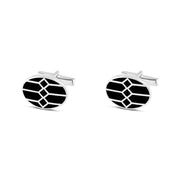 925 Sterling silver suit button adorned with an interlocking geometric pattern