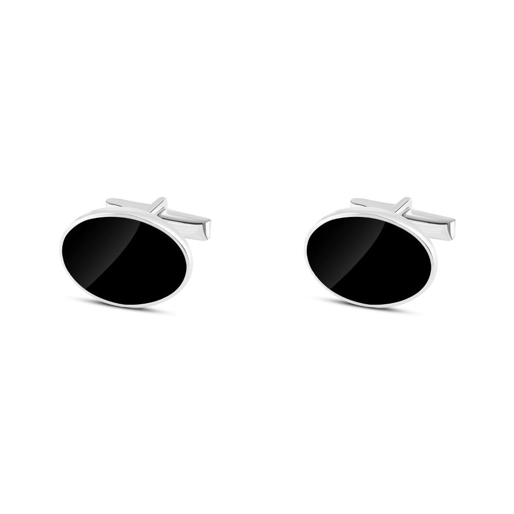 925 Sterling Silver Cufflinks with a Classic Geometric Pattern