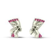Nefertiti Earrings – 925 Sterling Silver with Red Stones