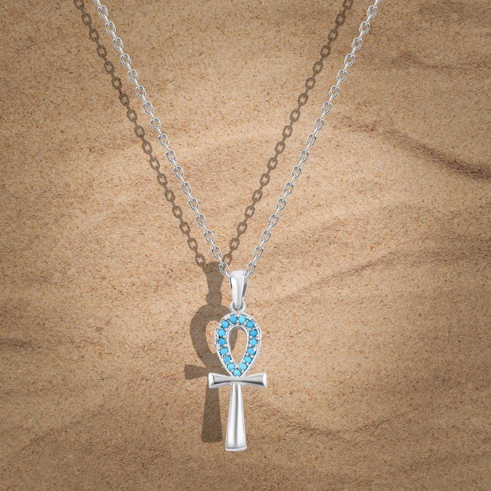 Women's 925 Sterling Silver Ankh Necklace