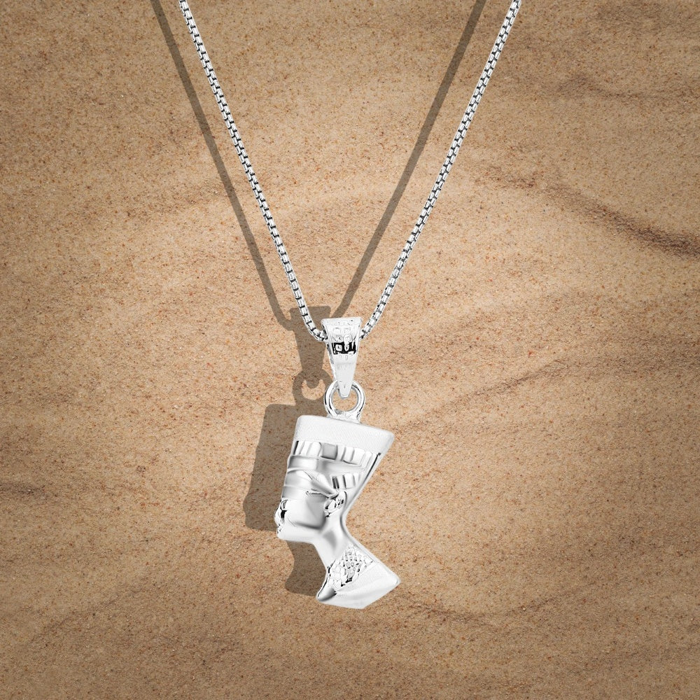 عقد فضة حريمي عيار 925 على شكل الملكه نفرتيتي