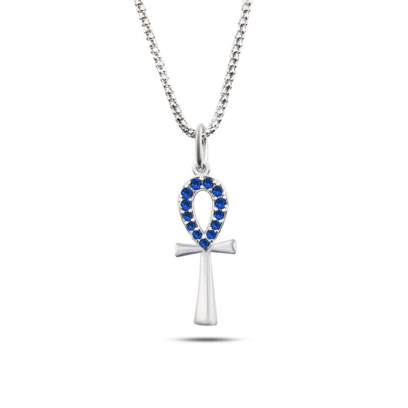 RNB040 - Women's 925 Sterling Silver Necklace with Ankh Pendant