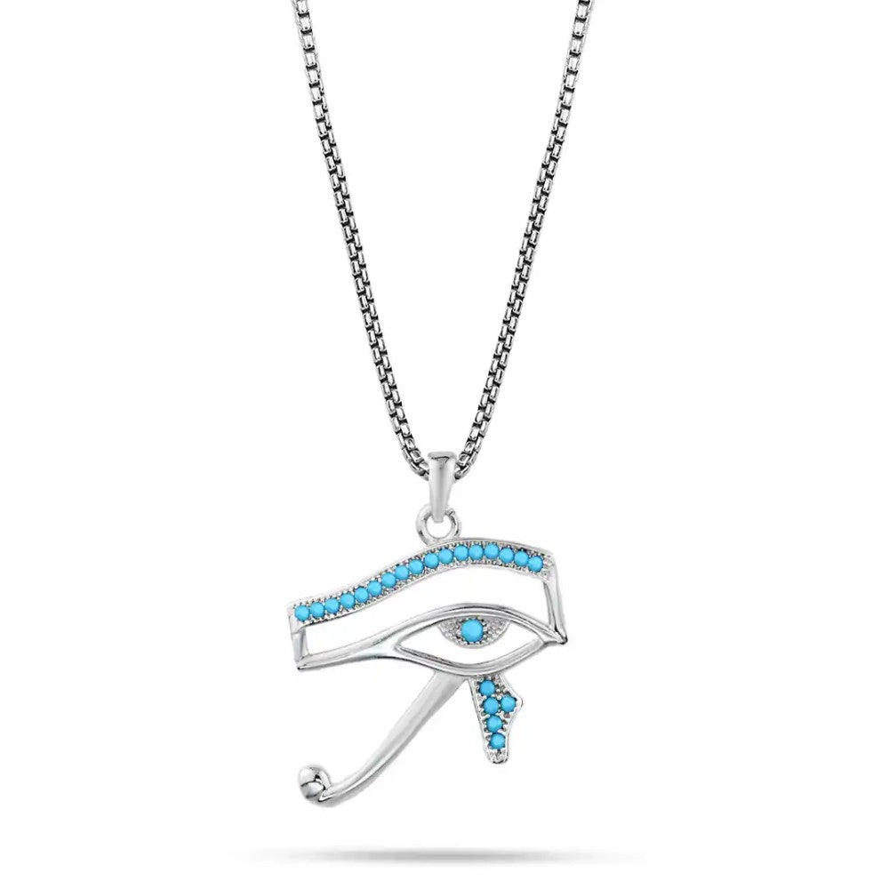 RNQ023 - Women's 925 Silver Necklace with Eye of Horus Pendant