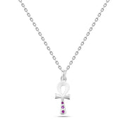 RNR003 - Women's 925 Sterling Silver Necklace with Ankh Pendant