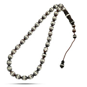 Premium Koka Wood Rosary Inlaid with Silver – 33 Beads