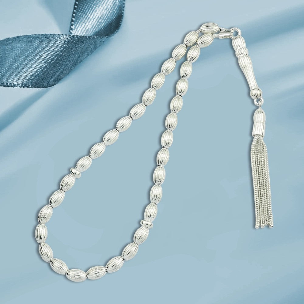 Handmade 925 sterling silver prayer beads, 33 beads