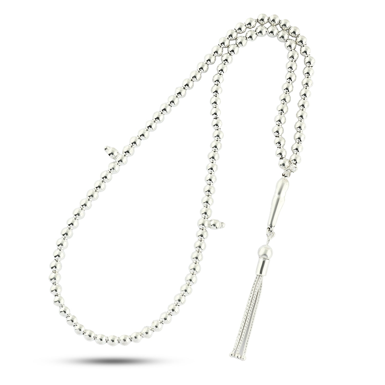 سبحة فضة عيار 999 حبات دائرية