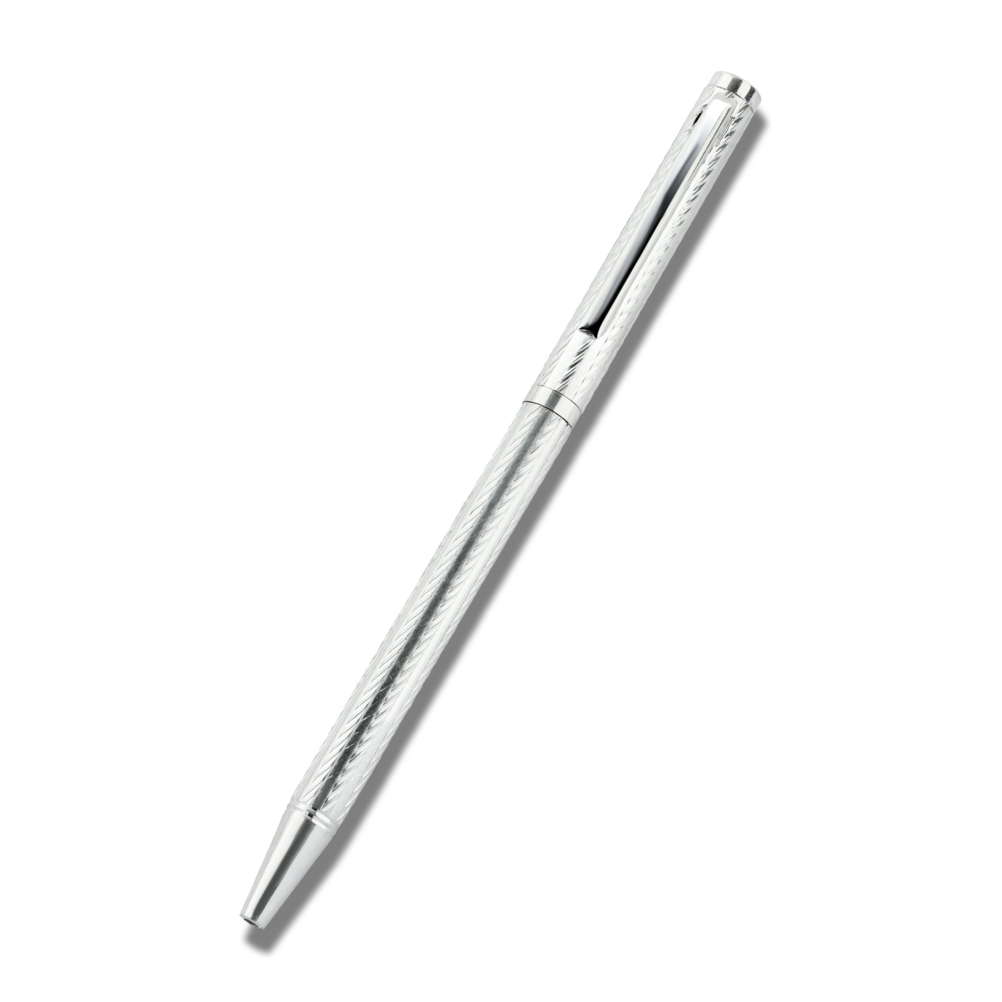 Elegant Silver Pen with Fine Linear Engravings – 925 Silver - RPEN02