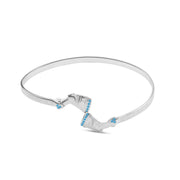 925 sterling silver bracelet featuring a miniature Nefertiti sculpture adorned with zircon stones