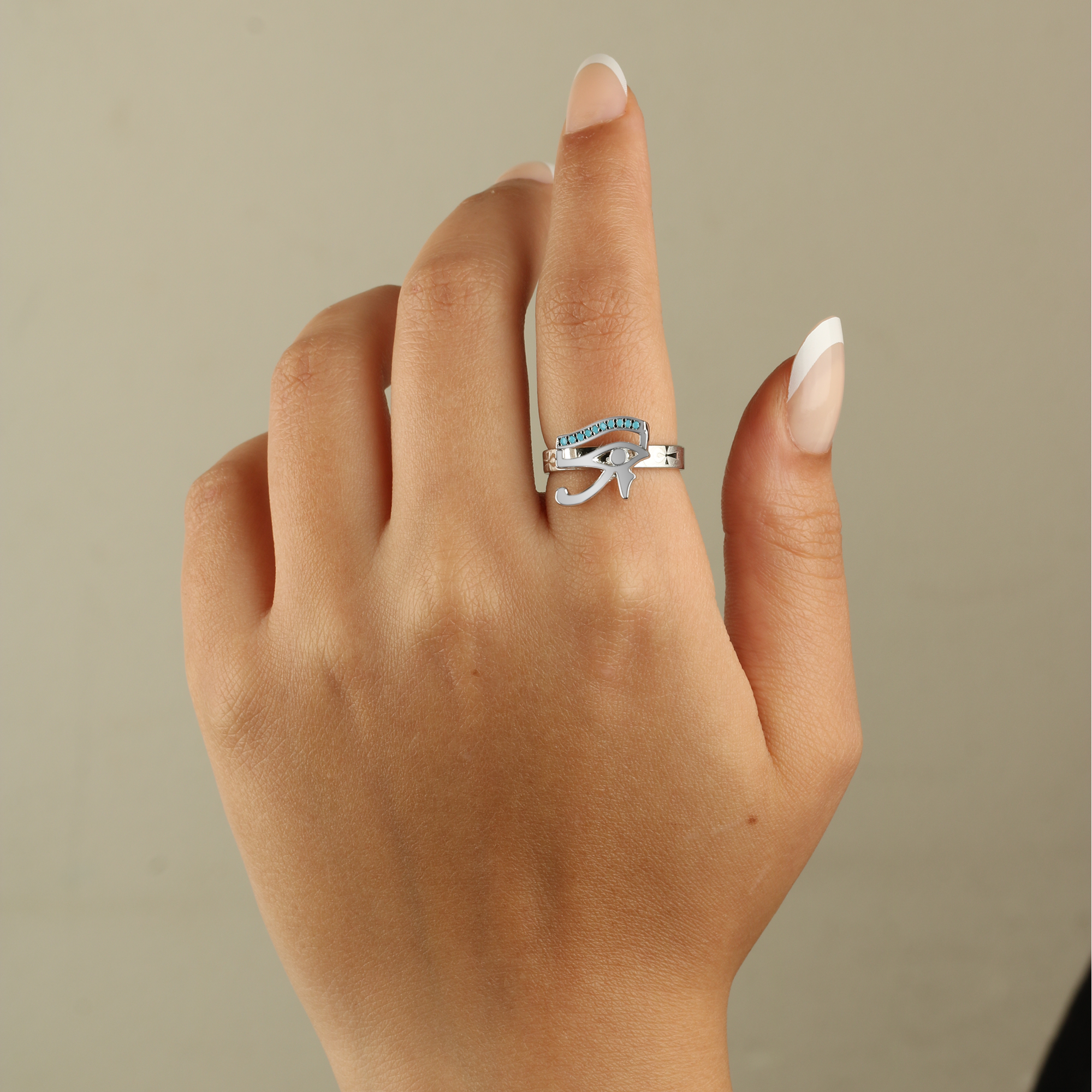 Ring Featuring A Pharaonic Eye Of Horus Design 925 Sterling