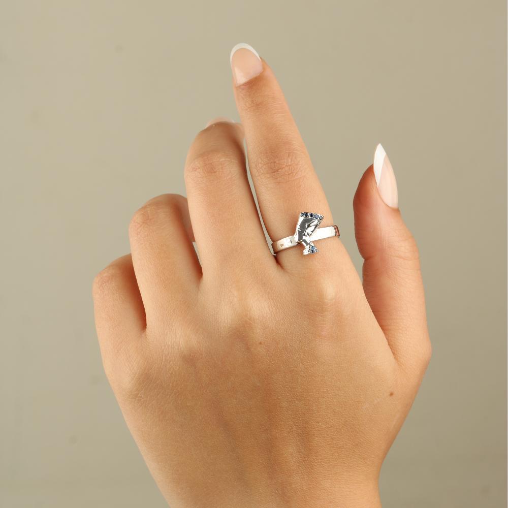 خاتم فرعوني نفرتيتي فضة عيار 925