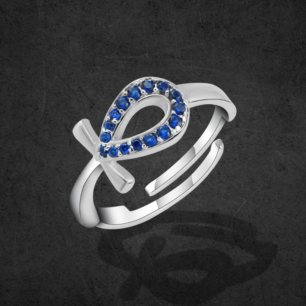 925 Sterling Silver Ankh Egyptian Ring