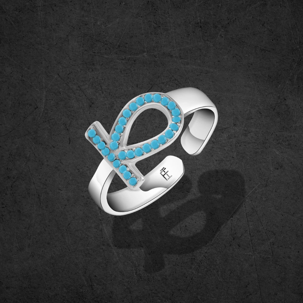 Pharaonic Key Of Life 925 Silver Ring