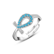 925 Sterling Silver Ankh Egyptian Ring