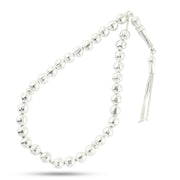 سبحة فضة عيار 999 حبات دائرية بنقشة ناعمة