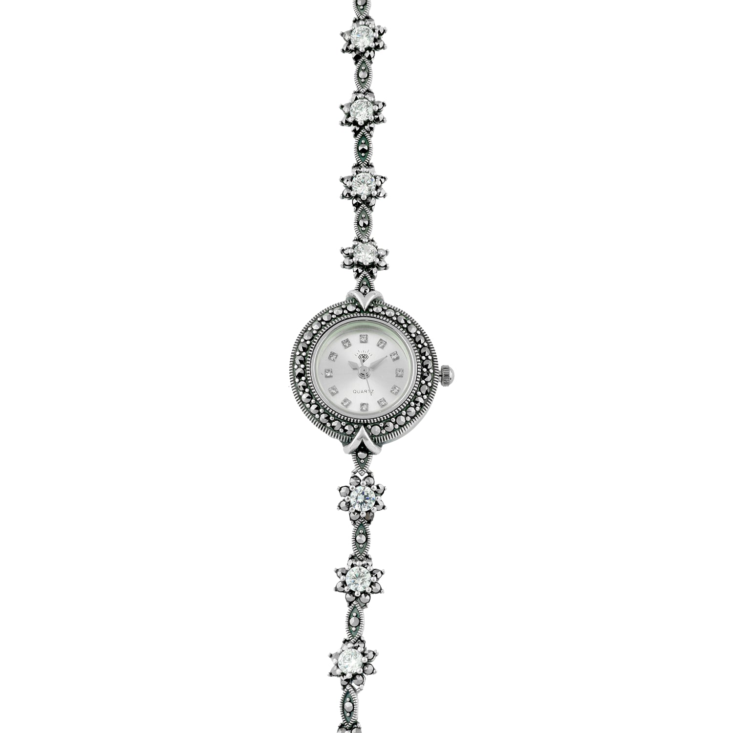 Marcasite and Zircon 925 Silver Watch