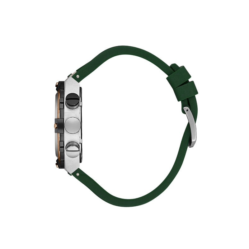 Santa Barbara SB.1.10510-3 Men's Watch – Sporty Design with Green Strap and Gold-Tone Bezel

