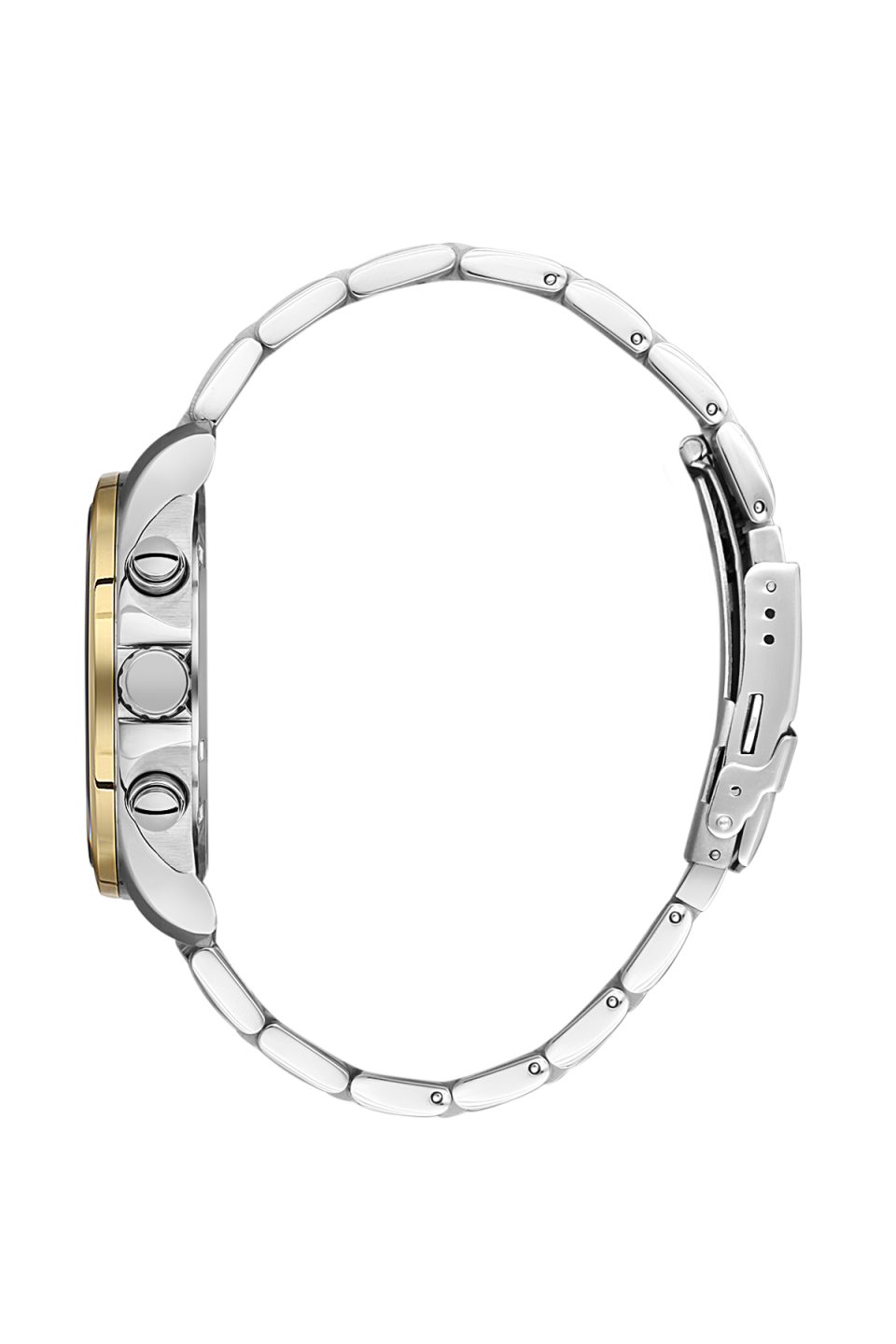 ساعة يد رجالية سانتا باربارا بولو – ستانلس ستيل فضي × ذهبي بميناء أخضر وعدادات متعددة