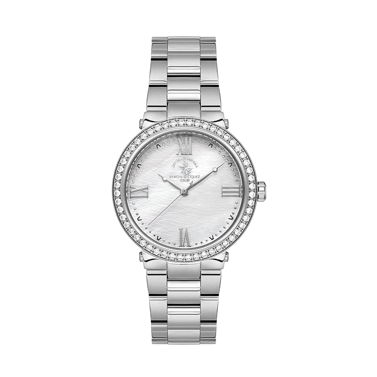 ساعة سانتا باربرا بولو راكيت كلوب نسائية بمينا فضي SB.1.10553-1