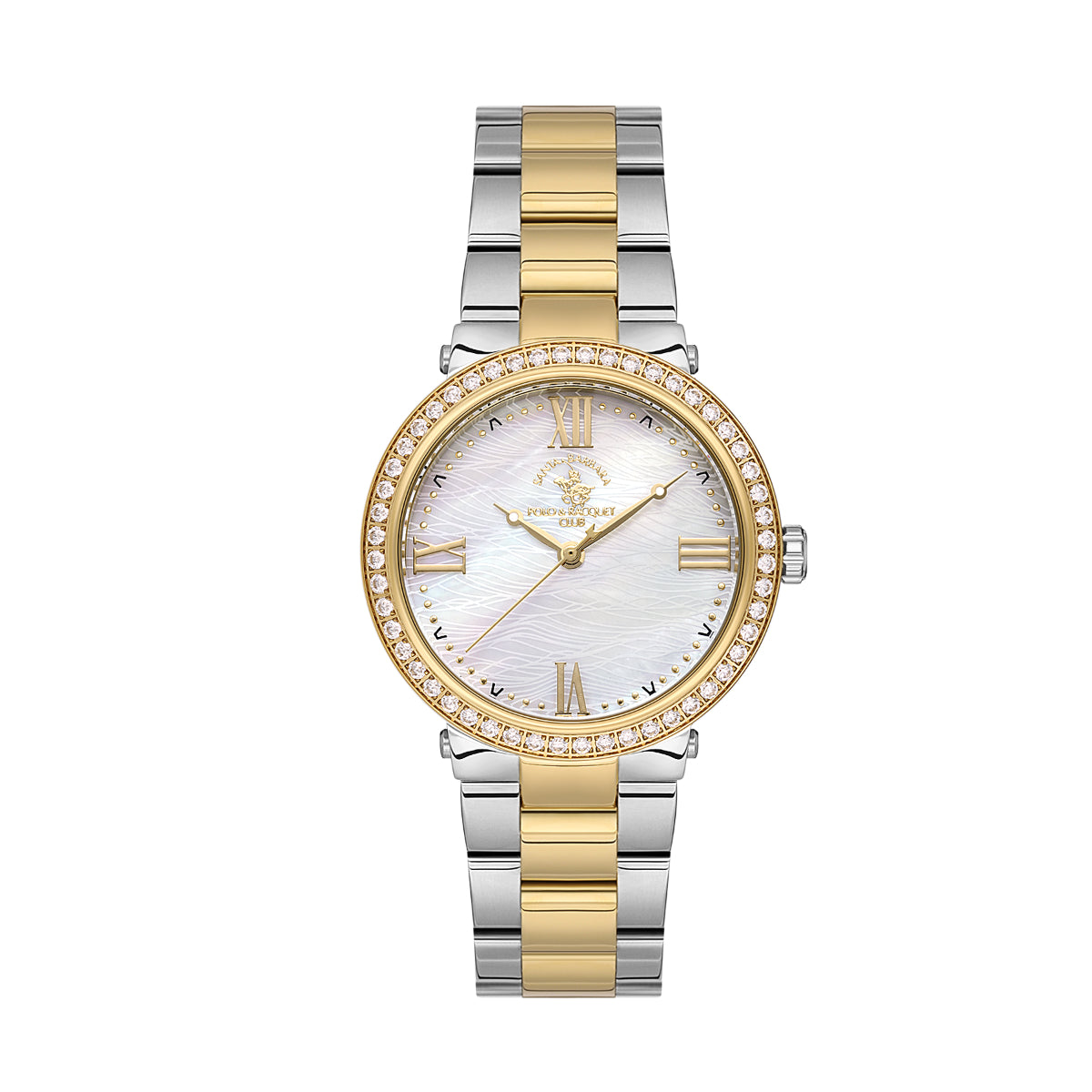 ساعة سانتا باربرا بولو راكيت كلوب نسائية بسوار فضي* ذهبي SB.1.10553-3