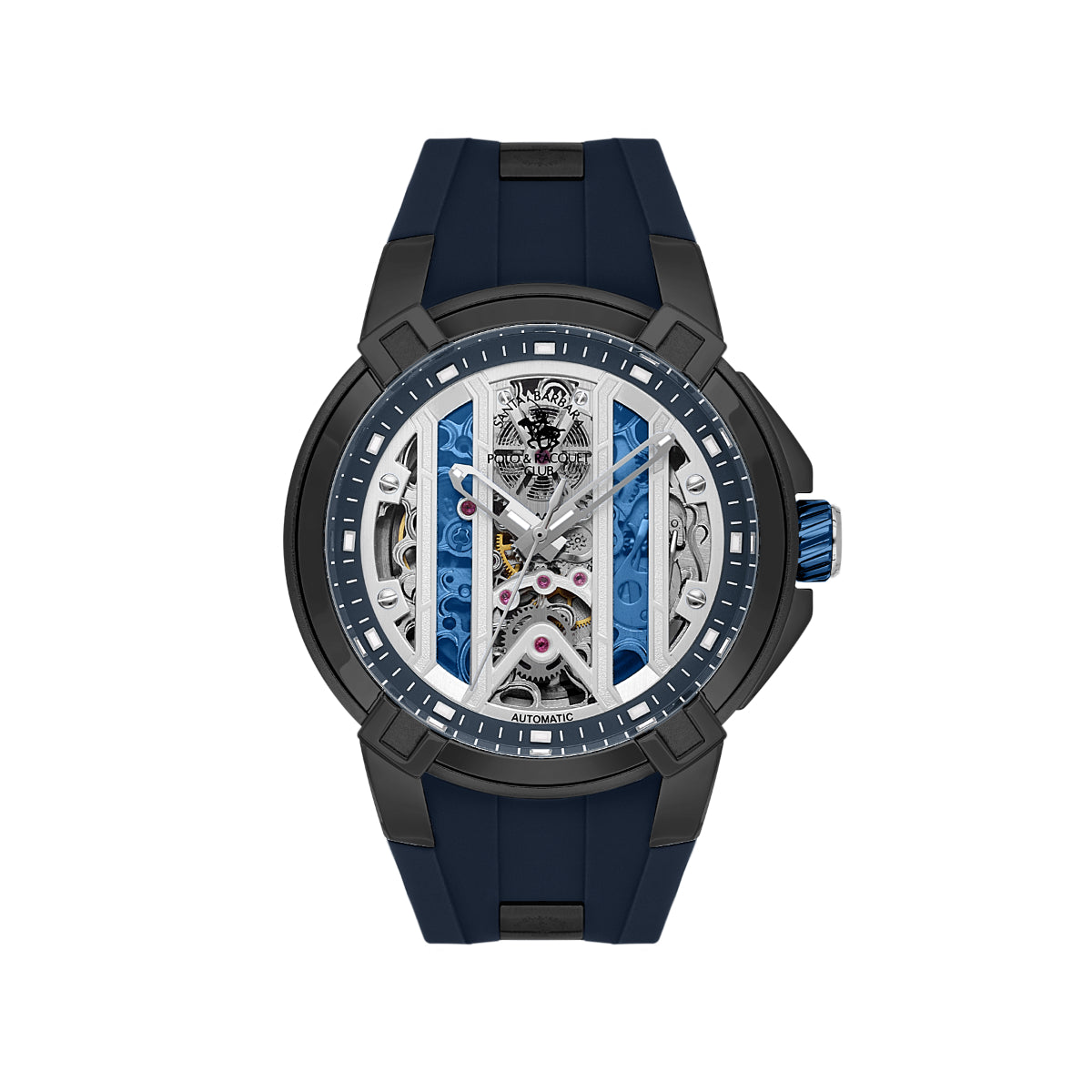 SANTA BARBARA POLO & RACQUET CLUB MEN’S AUTOMATIC WATCH BLUE DIAL SB.1.10605-4