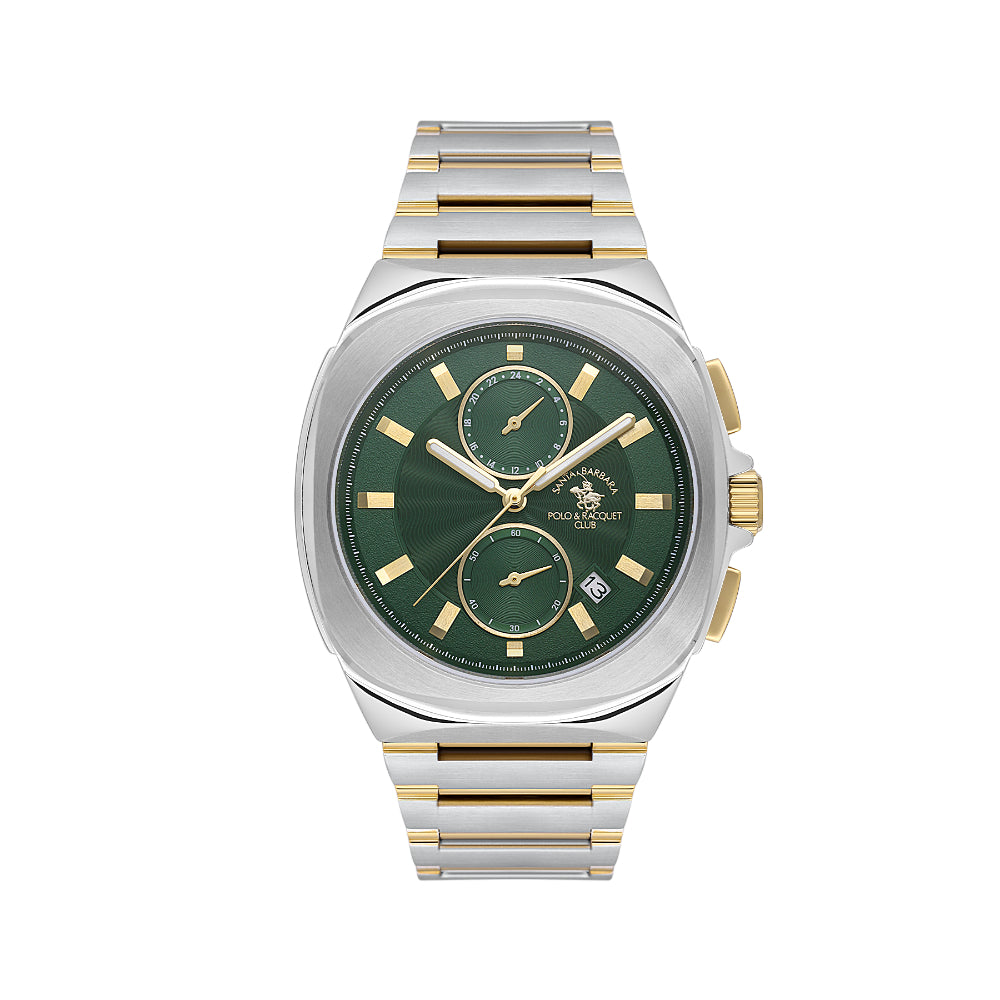 Santa Barbara Men’s Watch Green Dial Stainless Steel Two-Tone Strap – SB.1.10610-3
