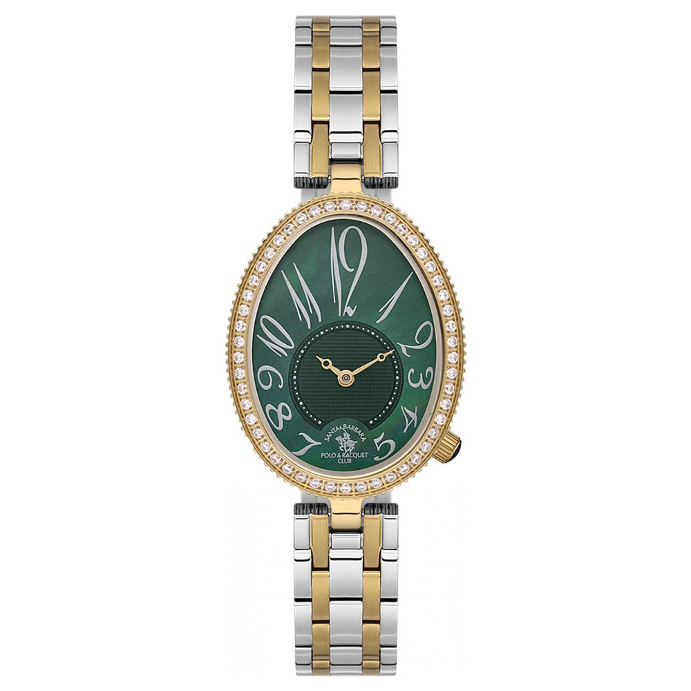 ساعة سانتا باربرا بولو آند راكيت النسائية بمينا خضراء SB.1.10613-4