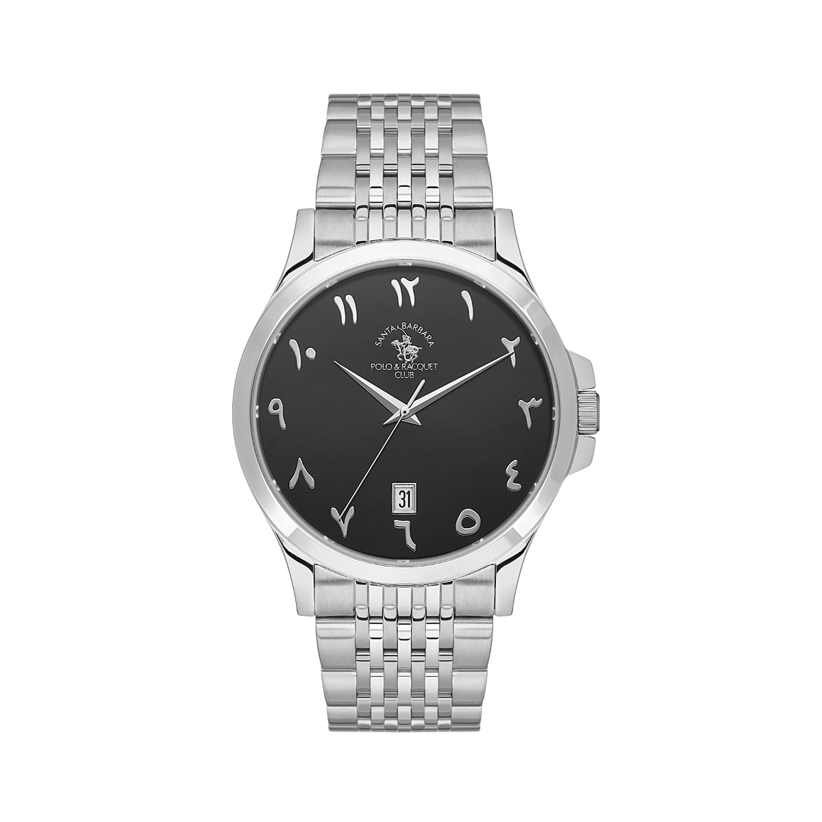 ساعة سانتا باربرا بولو آند راكيت الرجالية بمينا سوداء موديل SB.1.10618-6