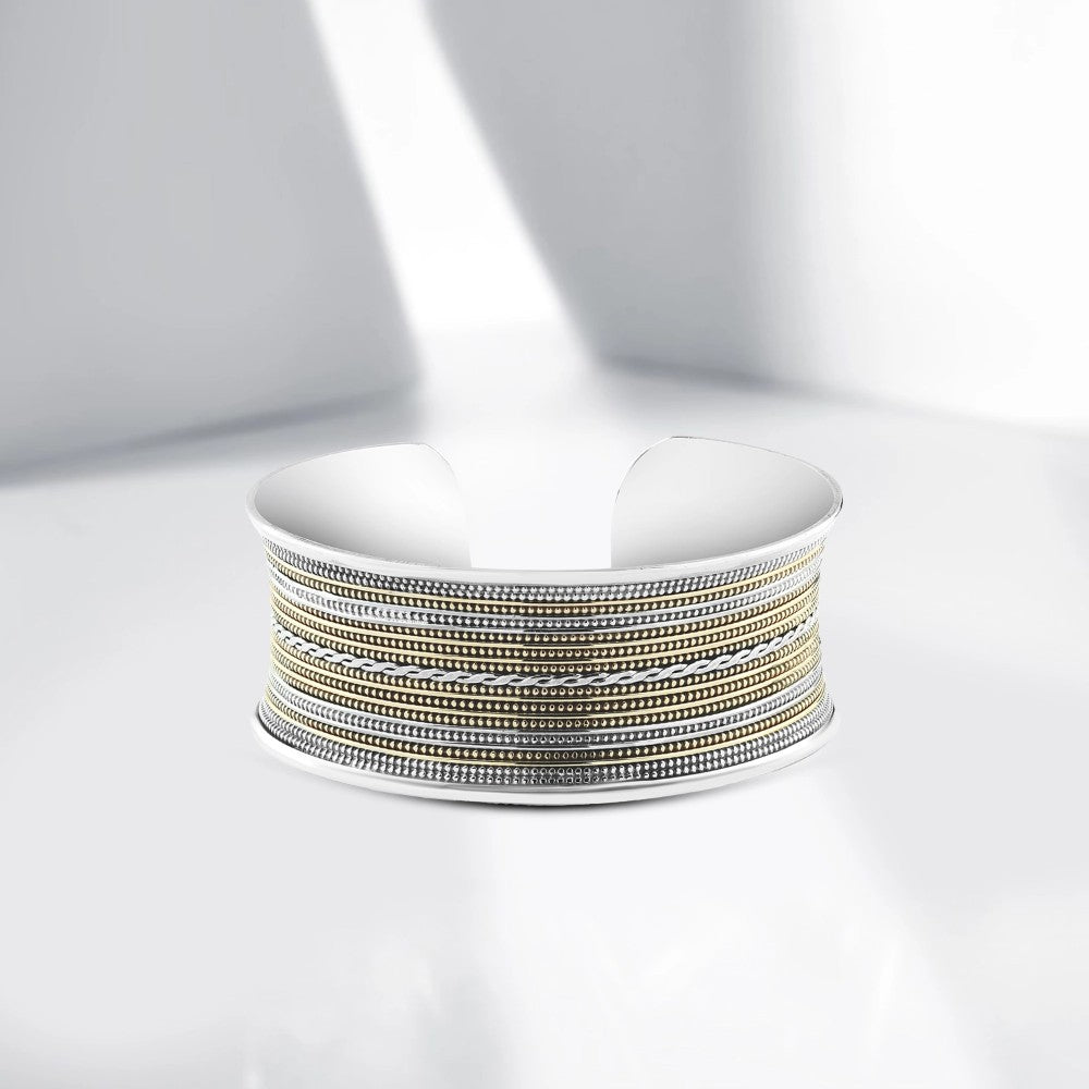 Egyptian 925 Bangle for Women engraved with interwoven lines