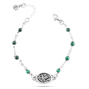 925 Egyptian silver Bracelet With a malachite stone