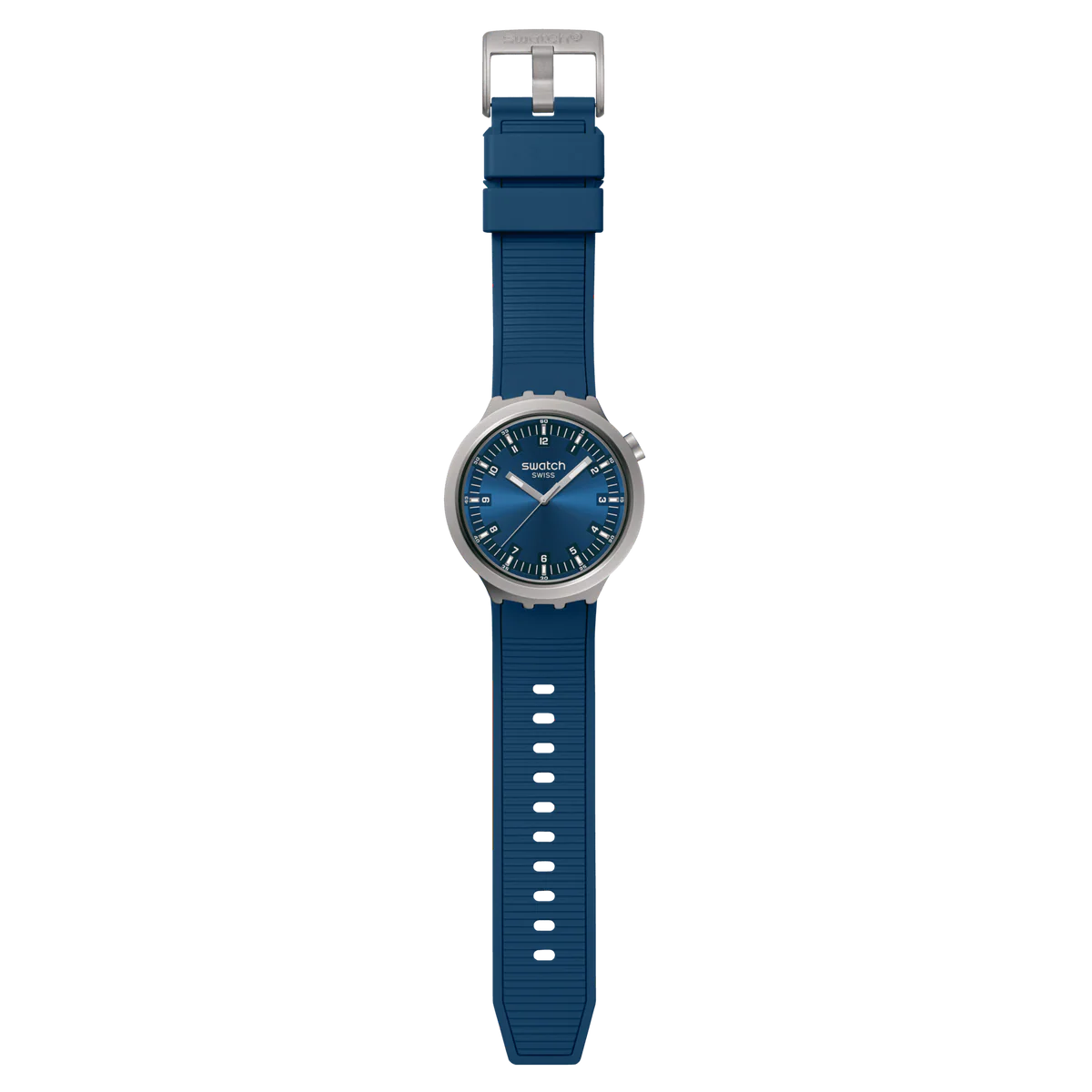 Swatch Men's Analog Watch – Navy Blue Dial & Navy Blue Silicone Strap