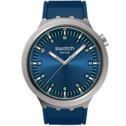 Swatch Men's Analog Watch – Navy Blue Dial & Navy Blue Silicone Strap